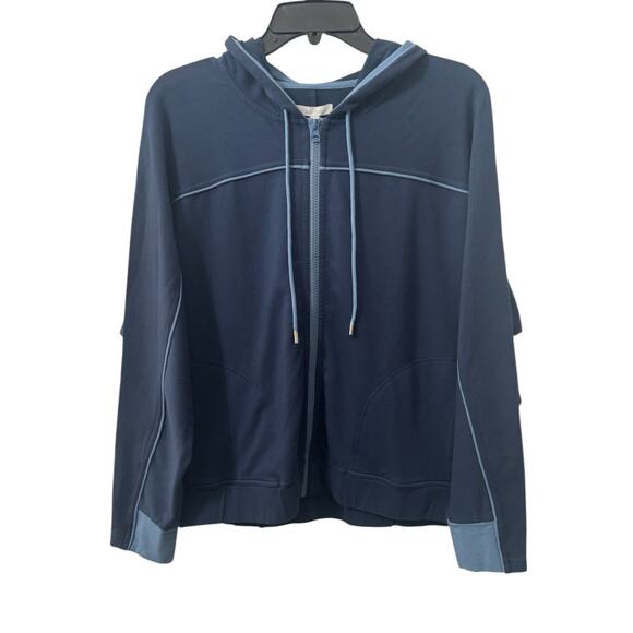 *SOLD* NWT! Johnny Was Calme Blue Zip Up Dolman Hoodie - Size XL (MSRP $168) - Picture 4 of 8